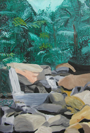 El Yunque Acrylic on Canvas, 24 x 36 in. For Sale
