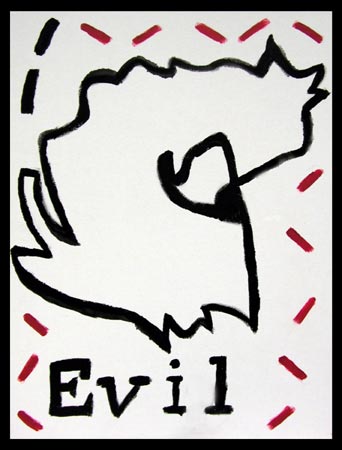 Evil Acrylic on Canvas, 16 x 20 in. For Sale