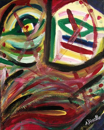 Jealousy Acrylic on Canvas, 16 x 20 in. For Sale