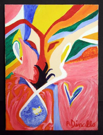 Love and Tears Acrylic on Canvas, 12 x 16 in. For Sale