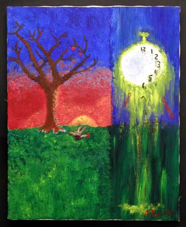 Setting Sun Acrylic on Canvas, 16 x 20 in. For Sale