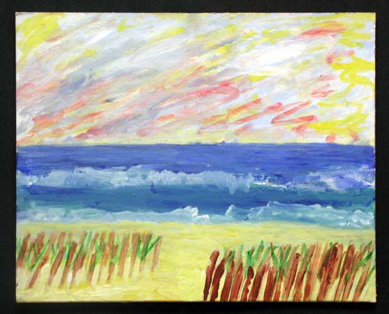 The Beach Acrylic on Canvas Board, 10 x 8 in.