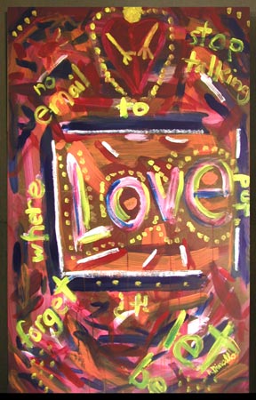 Where To Put It Acrylic on Wood, 30 x 48 in. For Sale