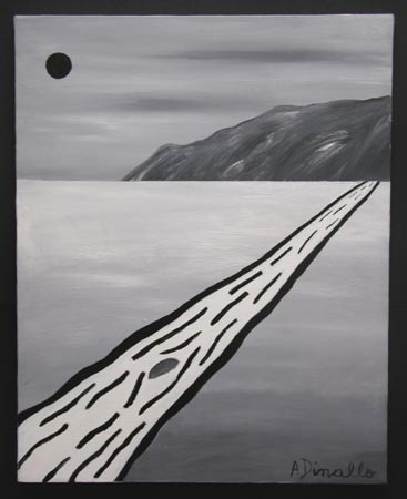 Black Sun Acrylic on Canvas, 12 x 16 in. For Sale